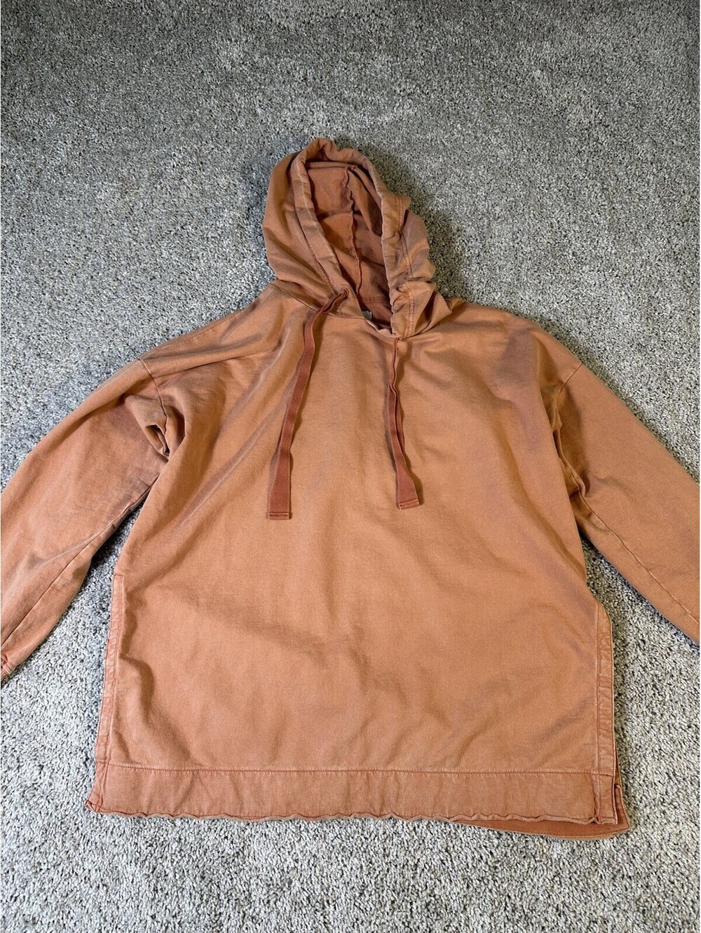 Aerie Oversized Hoodie Womens M Rusty Orange Distressed Neutral Minimal Slouchy